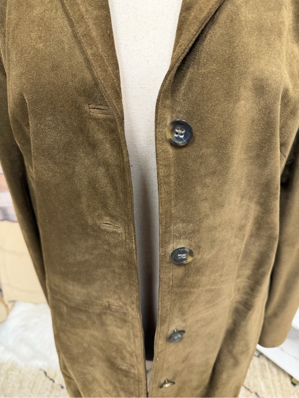 Banana Republic Suede Leather Jacket with Buttons - Picture 2 of 6